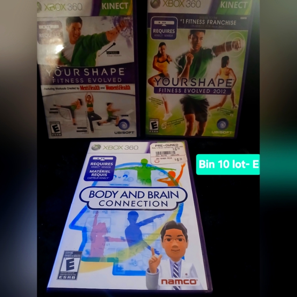 3 Disc Lot ,Body and Brain Connection for Xbox 360 - White No Memory Cards